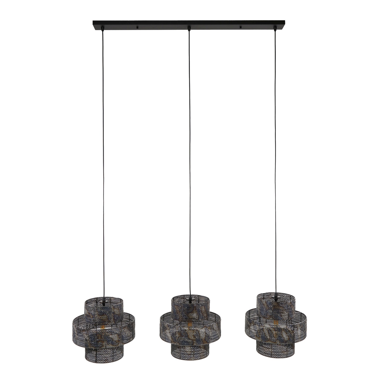Hängeleuchte Froboya, 3-flammig - Metall Schwarzbraun, inkl. LED