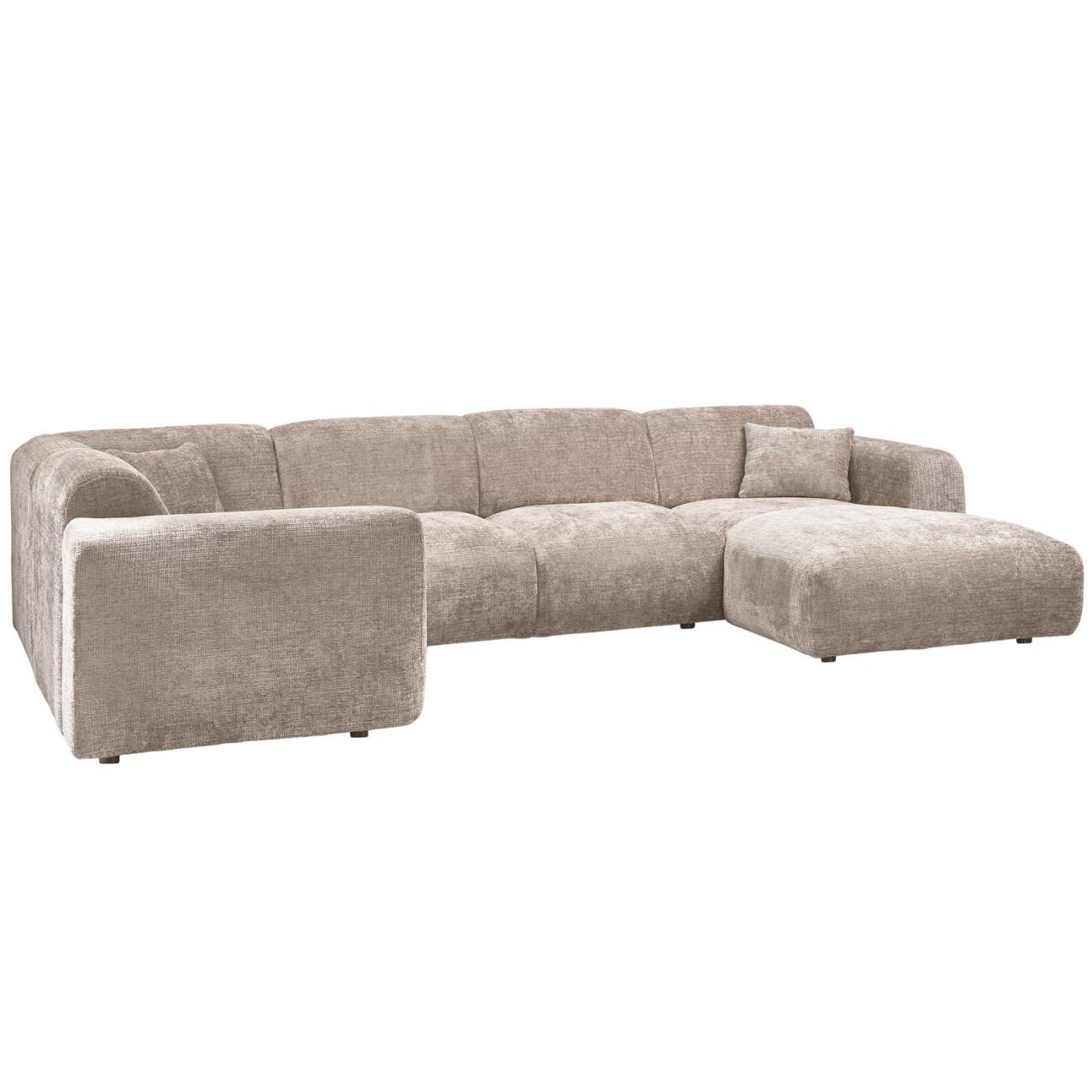 Ecksofa Cloud aus Chenille-Stoff Links, Natur