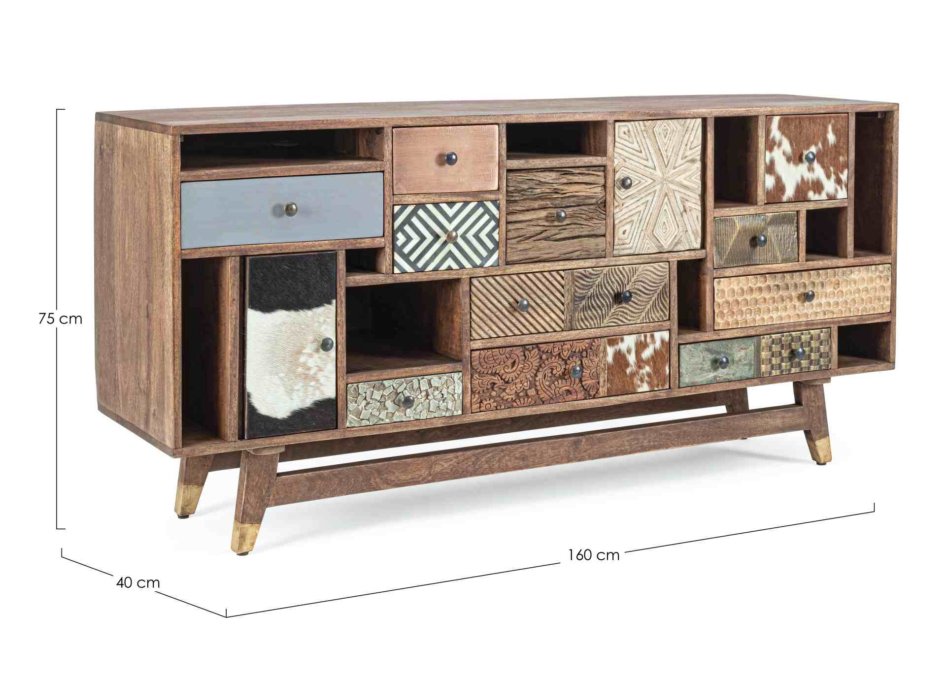 Sideboard Dhaval aus Mangoholz, 160 cm