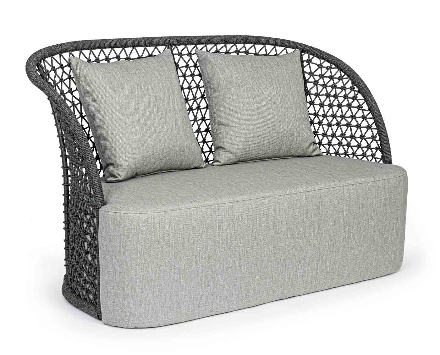 4 Sitzer Outdoorsofa Cuyen mit Kissen, Anthrazit