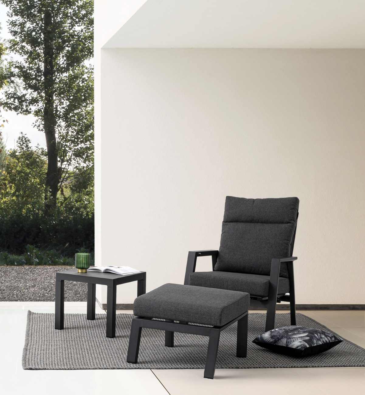 Gartensessel Kledi aus Aluminium, Anthrazit
