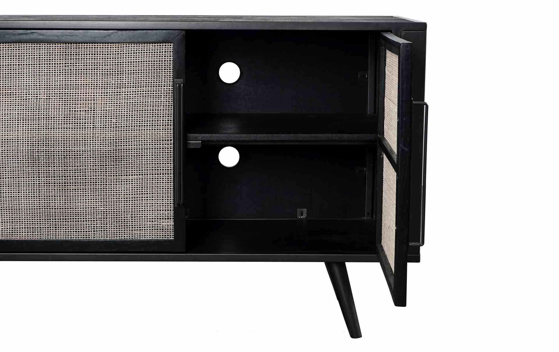 TV-Board Nordic Mindi Rattan mit 3 Türen, 160 cm