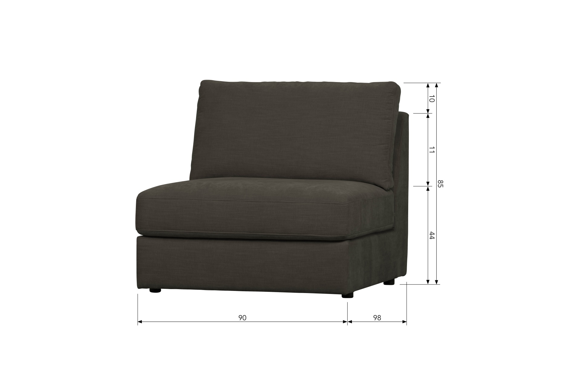 Modulsofa Family Seat Element, Anthrazit