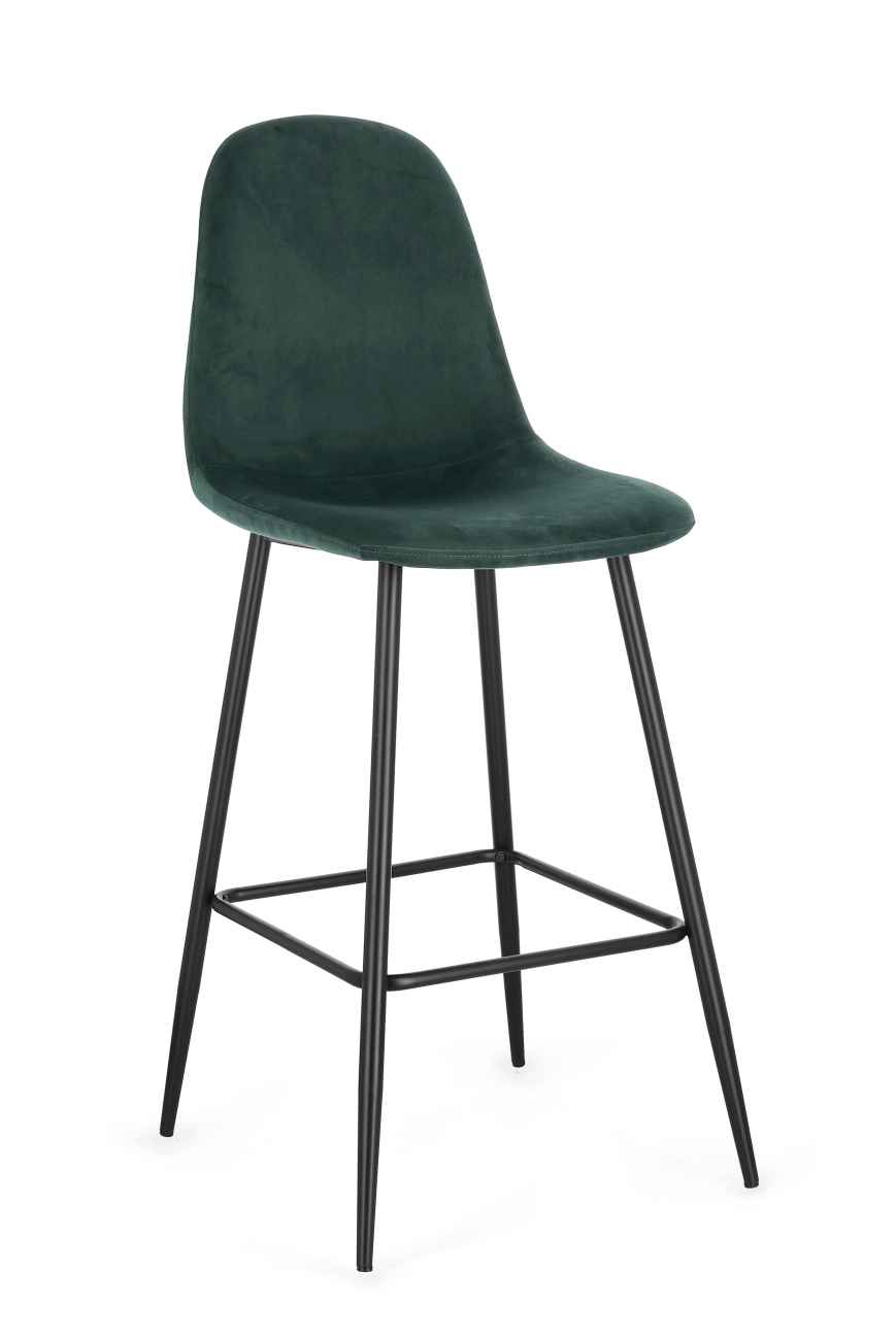 Barhocker New Irelia 2er- Set aus Samt, Dunkelgrün