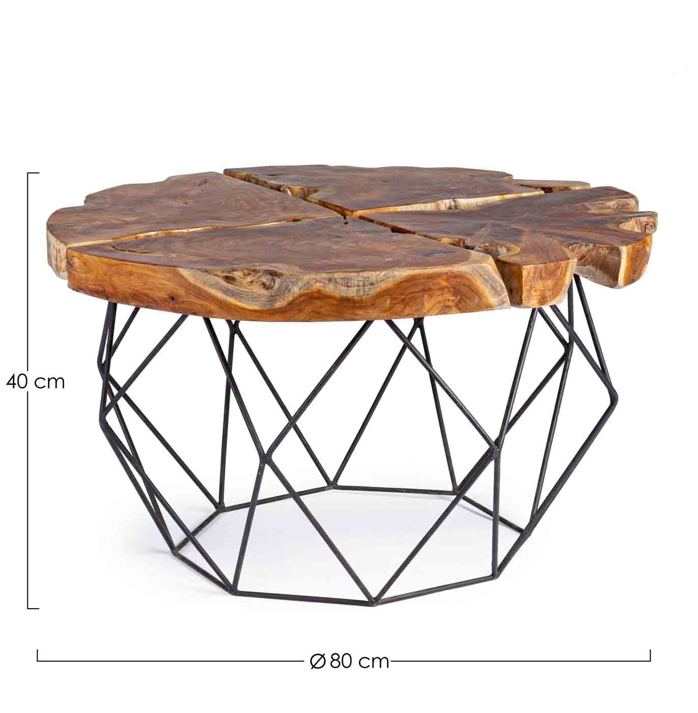 Couchtisch Adanya aus Teakholz Ø80cm