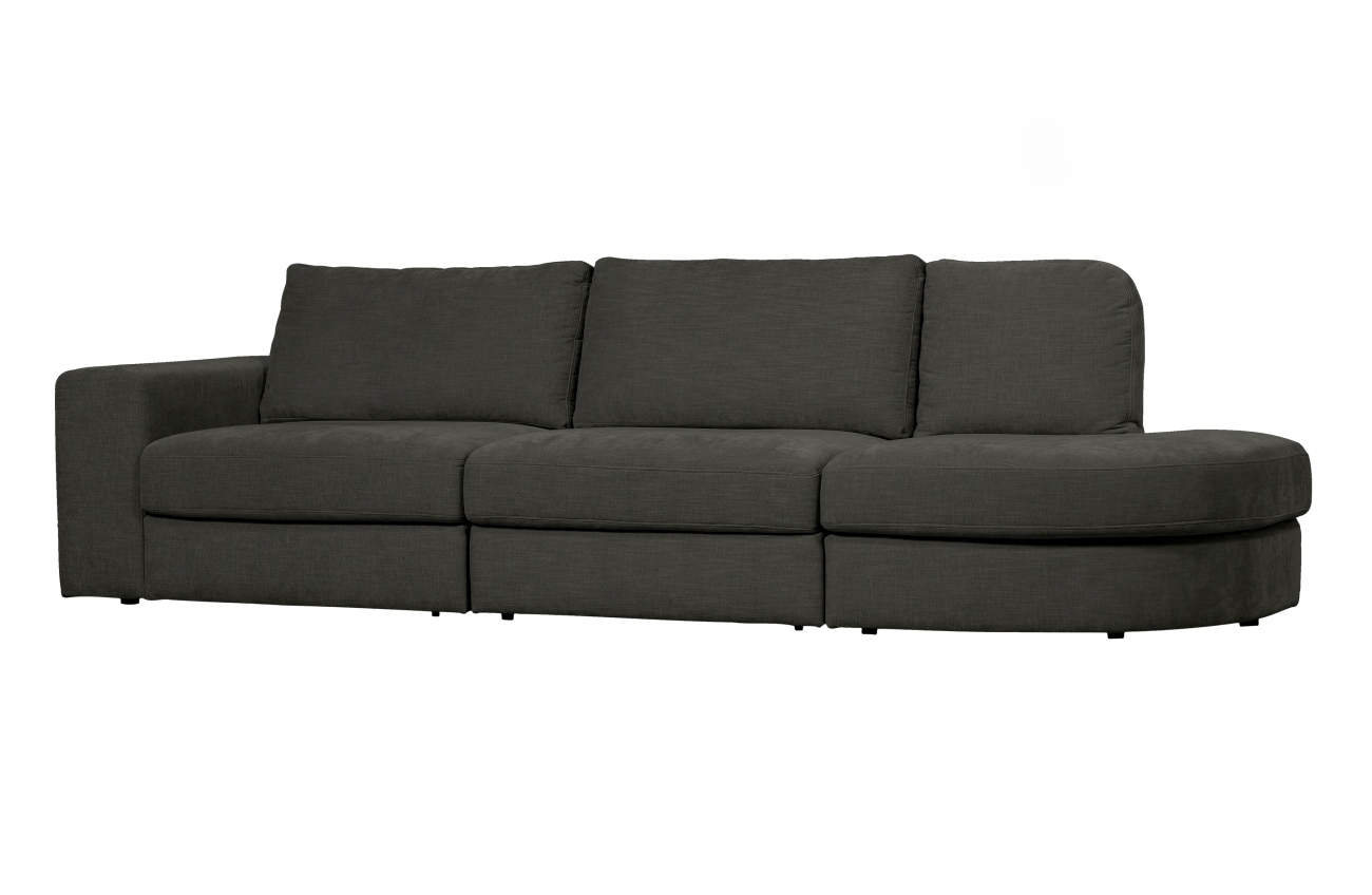 Sofa Family aus Webstoff Rechts, Anthrazit