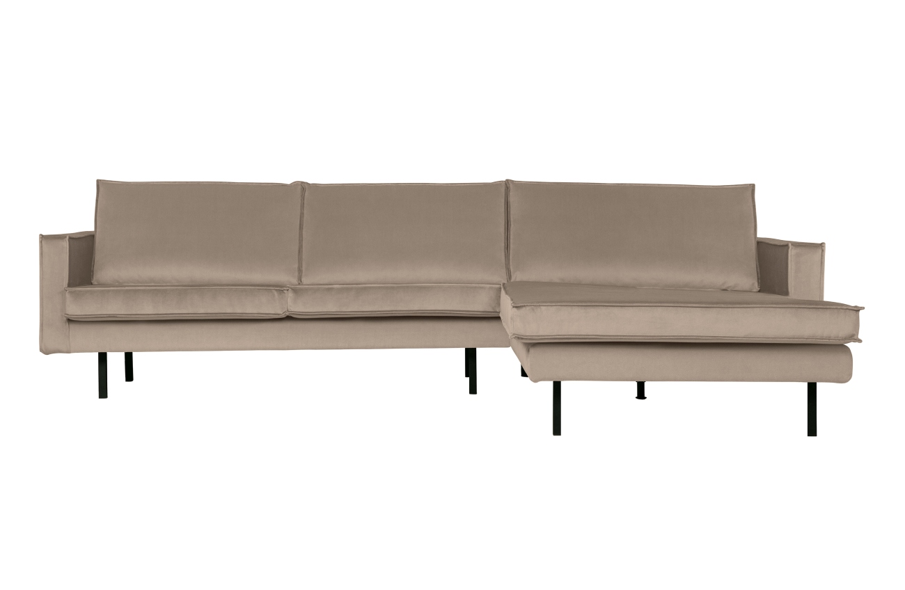 Ecksofa Rodeo Chaiselongue Samt rechts, Kaki