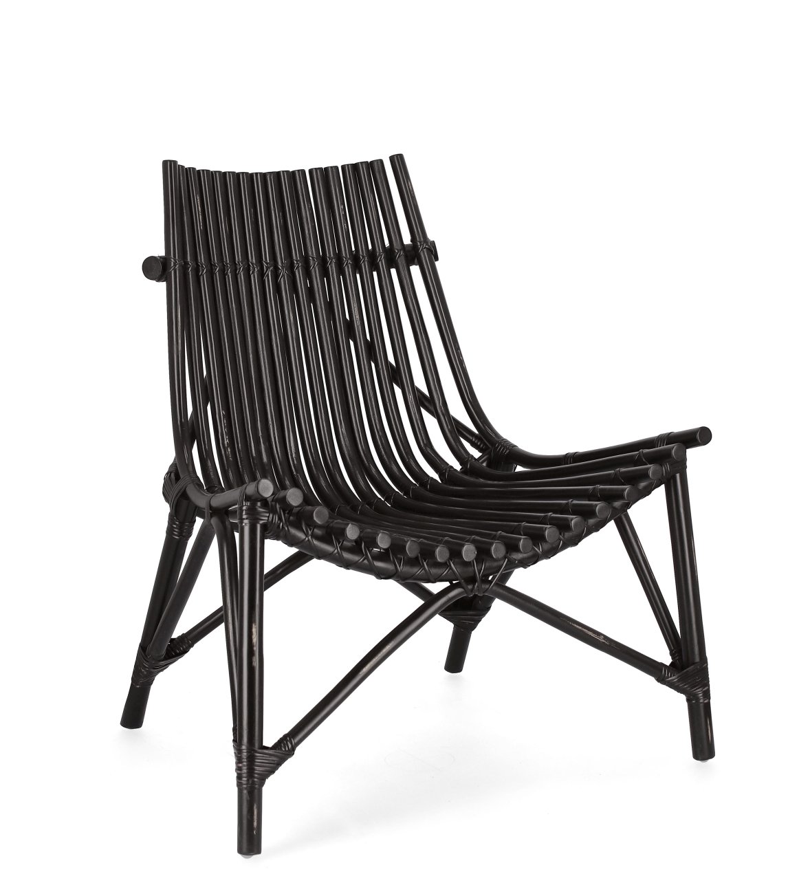 Sessel Menendez aus Rattan, Schwarz