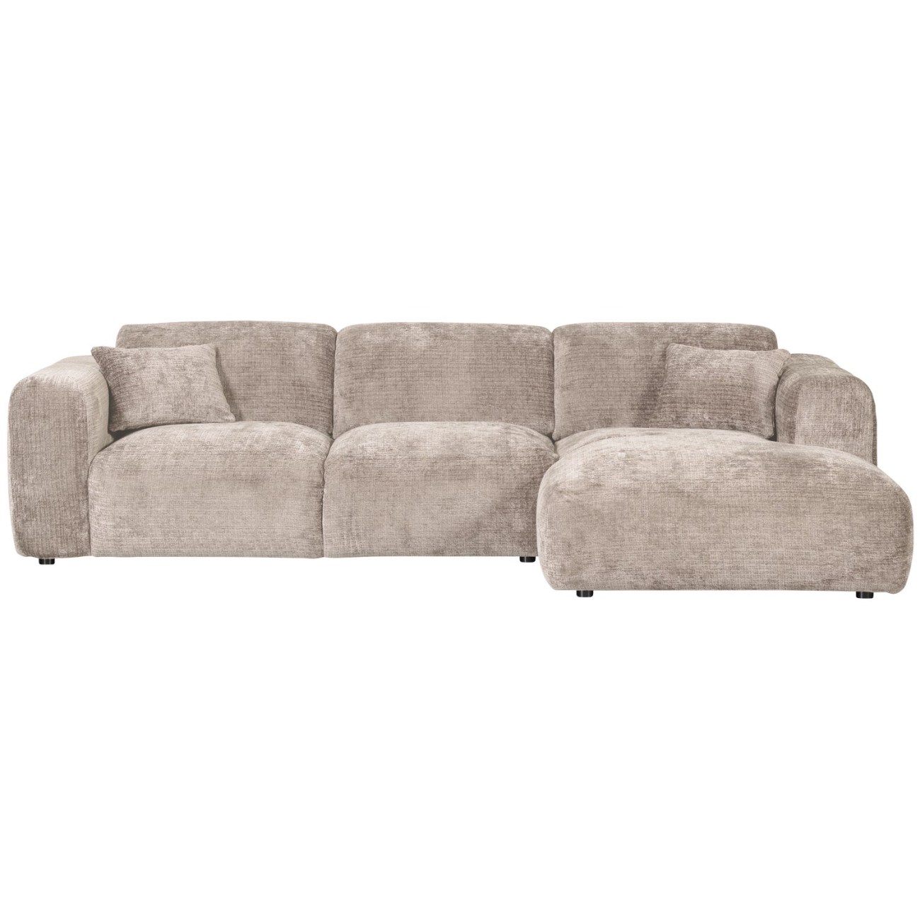 Chaiselongue Cloud aus Chenille-Stoff Rechts, Natur