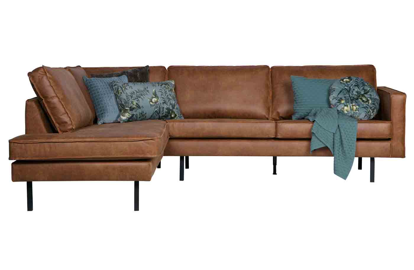 Rodeo Ecksofa Lederoptik, links Cognac