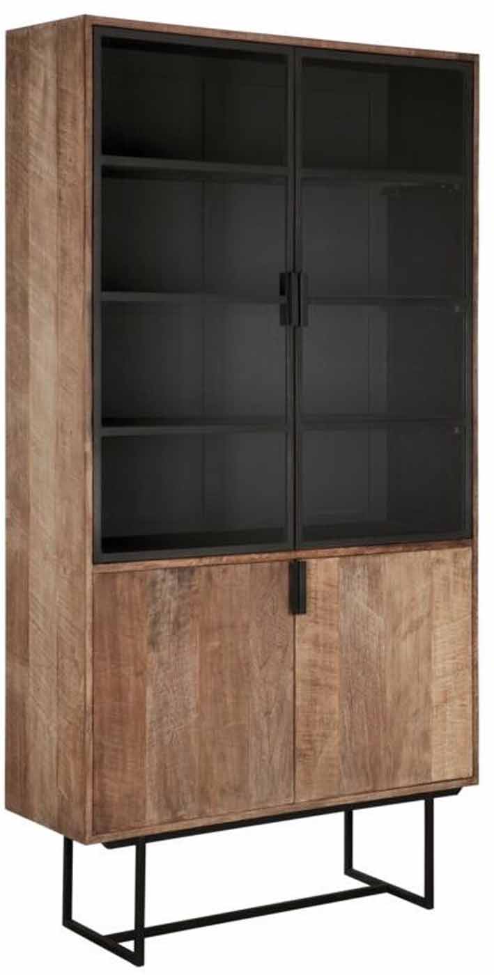 Vitrinenschrank Odeon, Teak/Metall