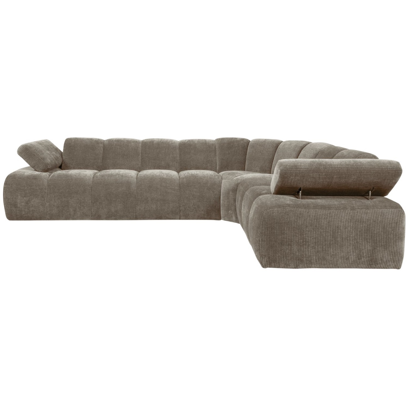 Ecksofa Mojo aus Flachcord Rechts, Sand