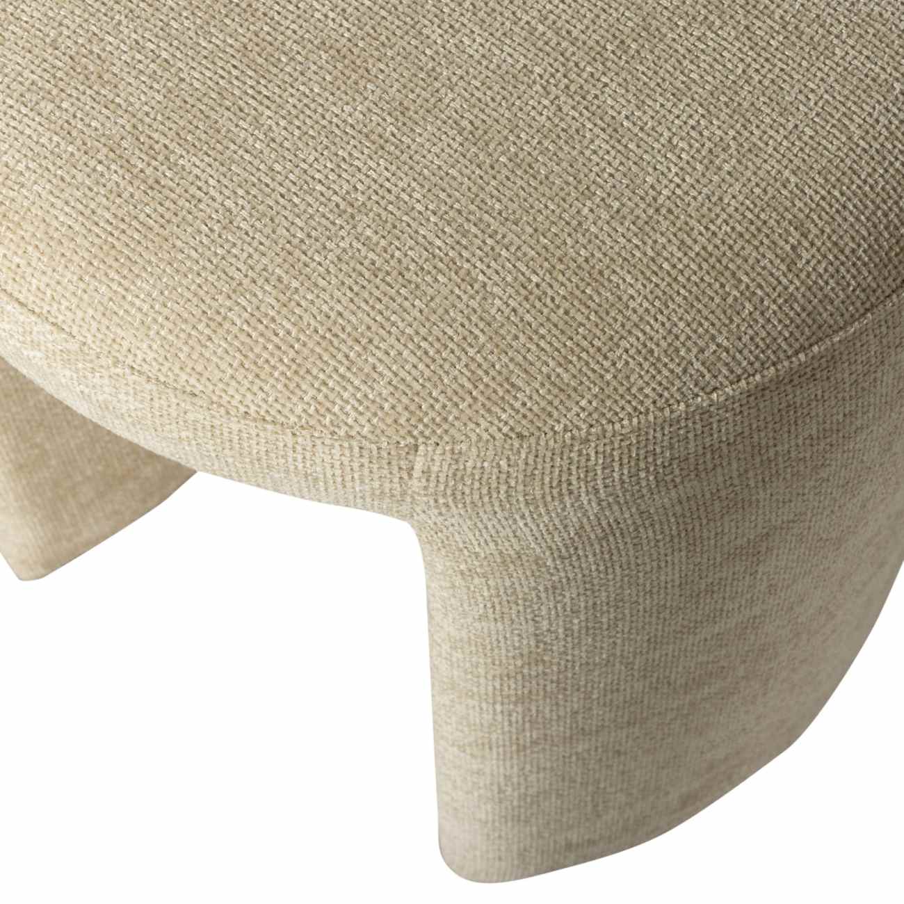 Hocker Charlie aus Chenille-Stoff, Natur