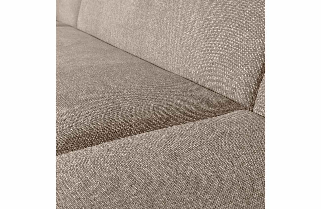 Sofa Sloping U-Form aus Melange-Stoff, Hellbraun