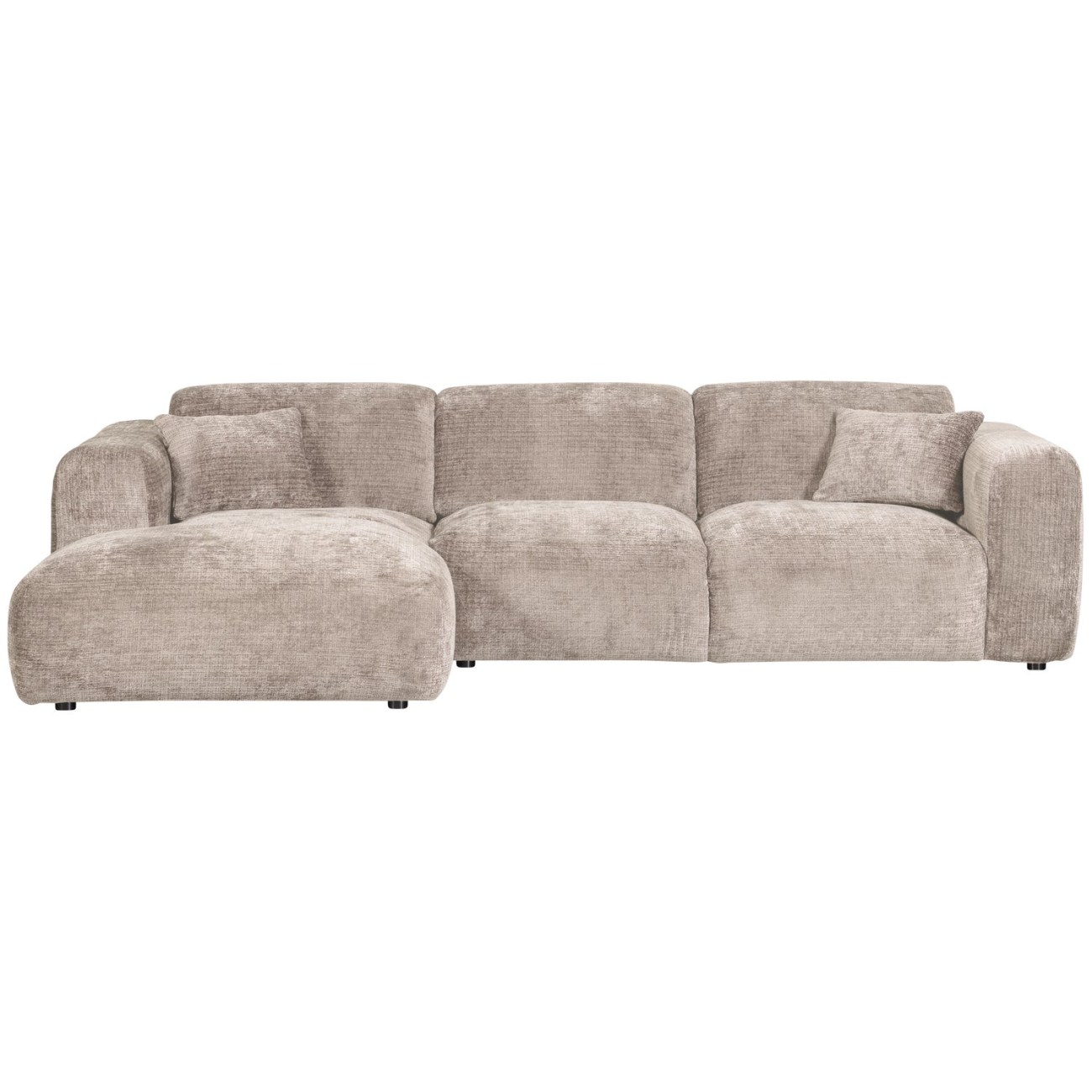 Chaiselongue Cloud aus Chenille-Stoff Links, Natur