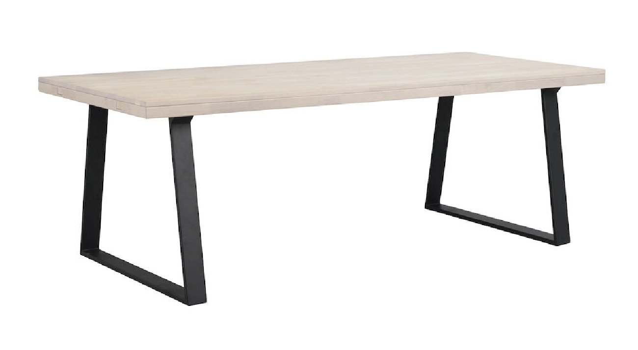 Esstisch Brooklyn, Trapez-Gestell, 220cm, Whitewash