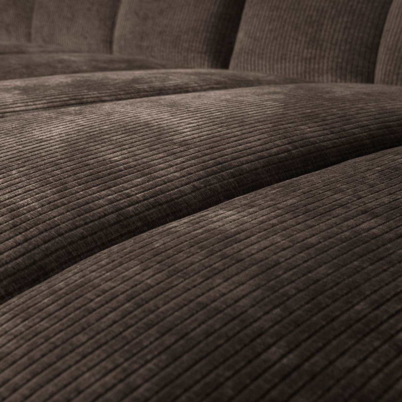 Chaiselongue Mojo aus Flachcord Rechts, Braun