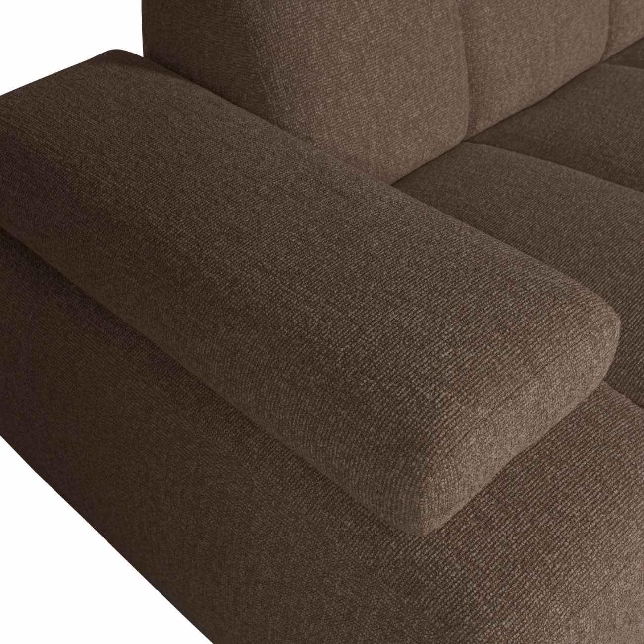 Chaiselongue Mojo aus Boucle-Stoff Rechts, Braun