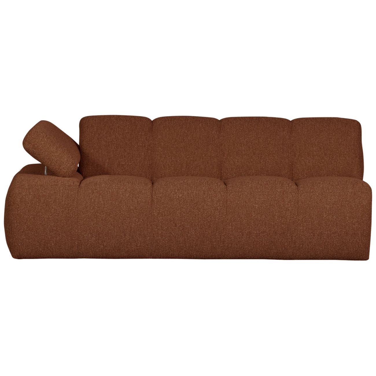 Modulsofa Mojo Boucle 2er Arm-Links, Rostbraun