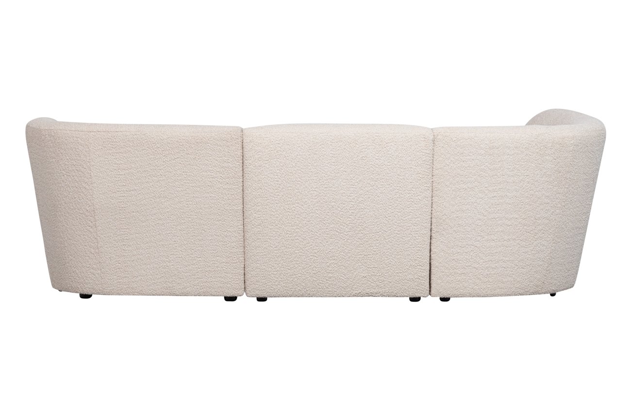 Ecksofa Coco aus Boucle-Stoff Links, Creme