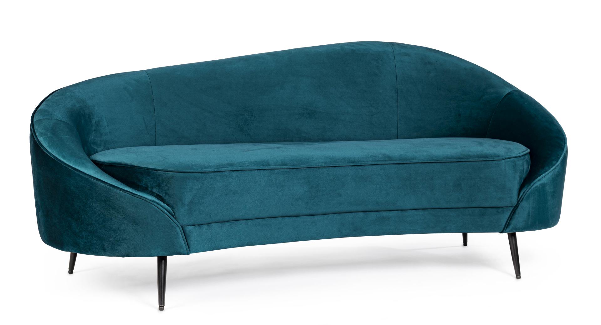 2-Sitzer Sofa Seraphin in Samt-Optik, Blau