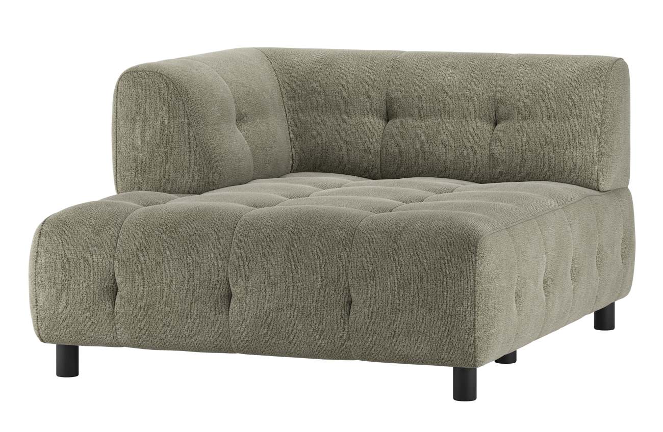 Modulsofa Louis Chaiselongue aus Chenille Links, Grün