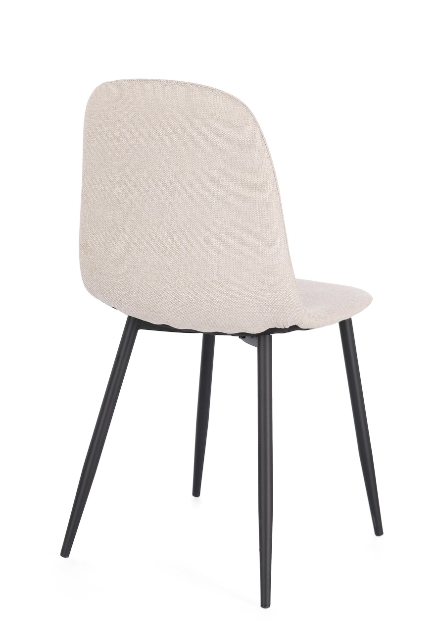 Esszimmerstuhl Irelia 4er-Set aus Stoff, Beige/Schwarz