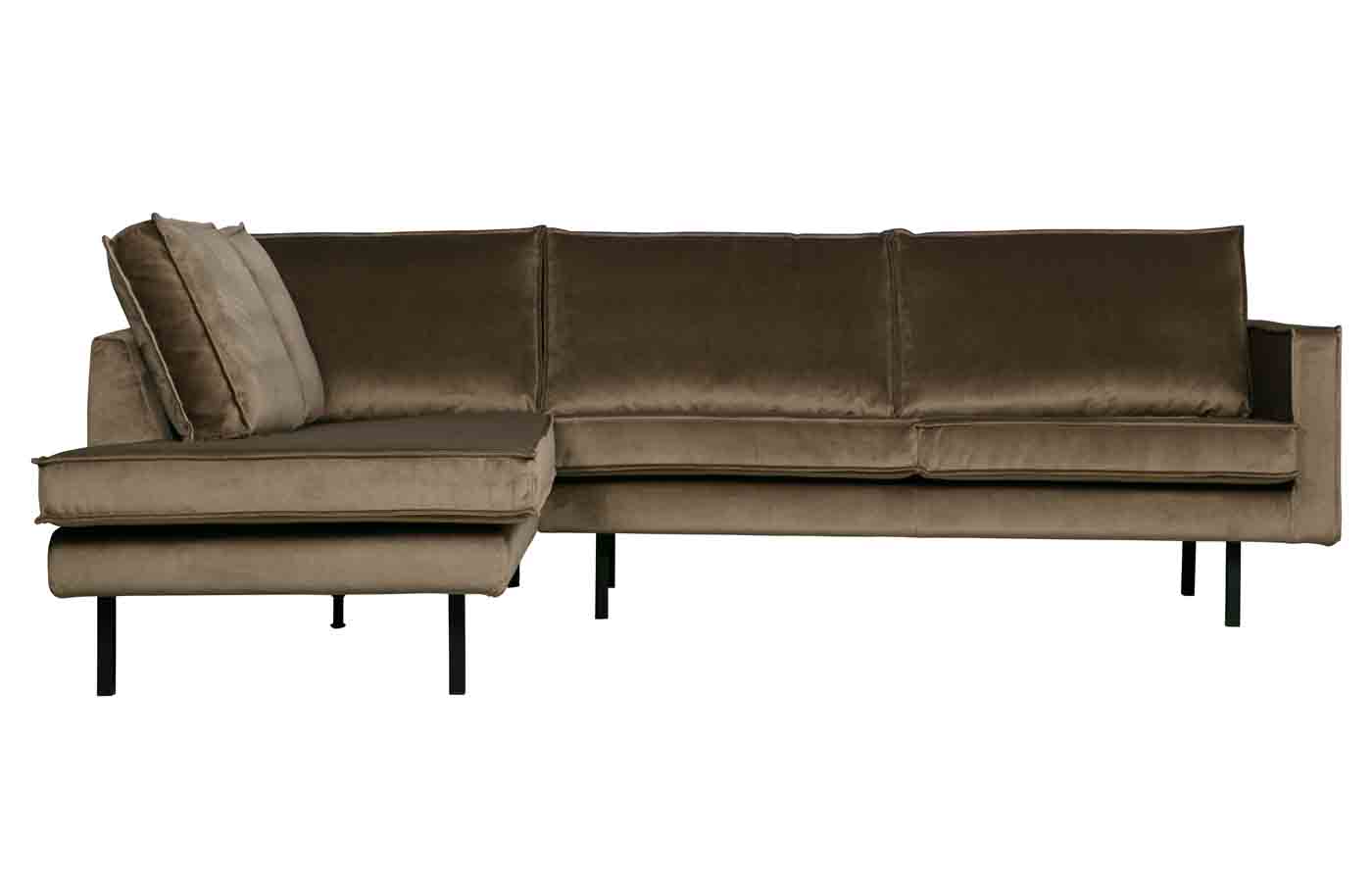 Ecksofa Rodeo Samt, links Taupe