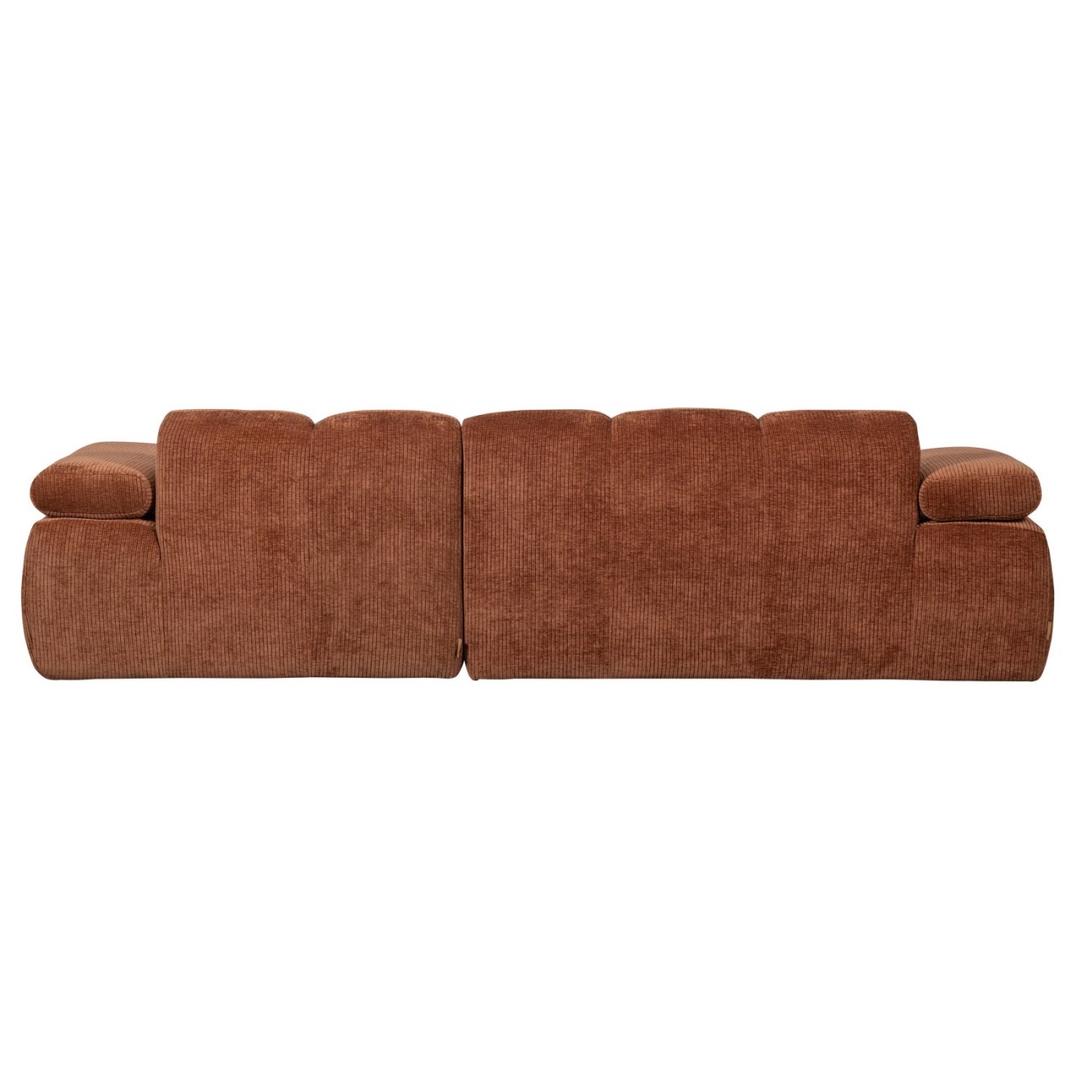 Chaiselongue Mojo aus Flachcord Rechts, Rostbraun