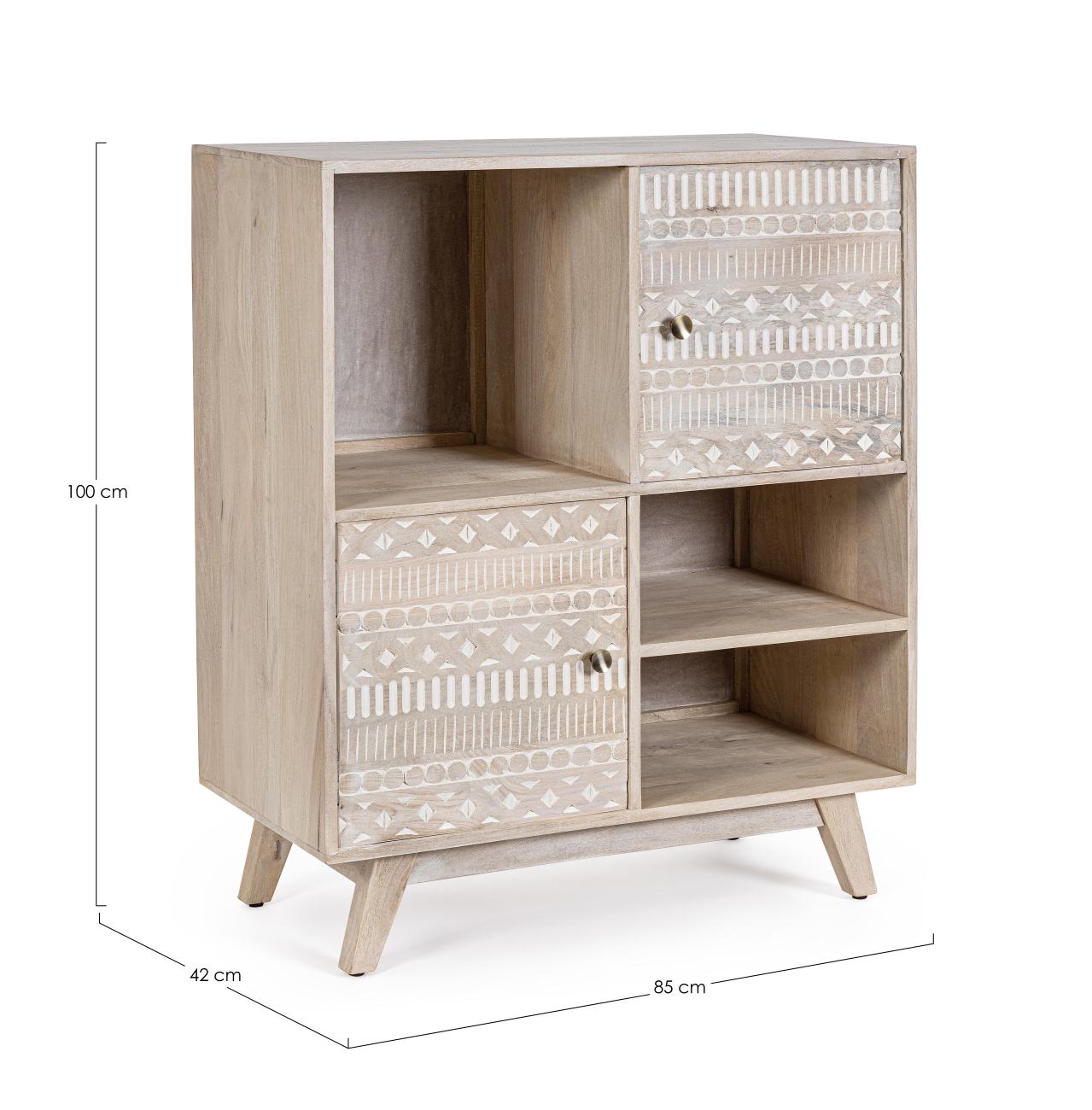 Highboard Indria aus Mangoholz, 85 cm