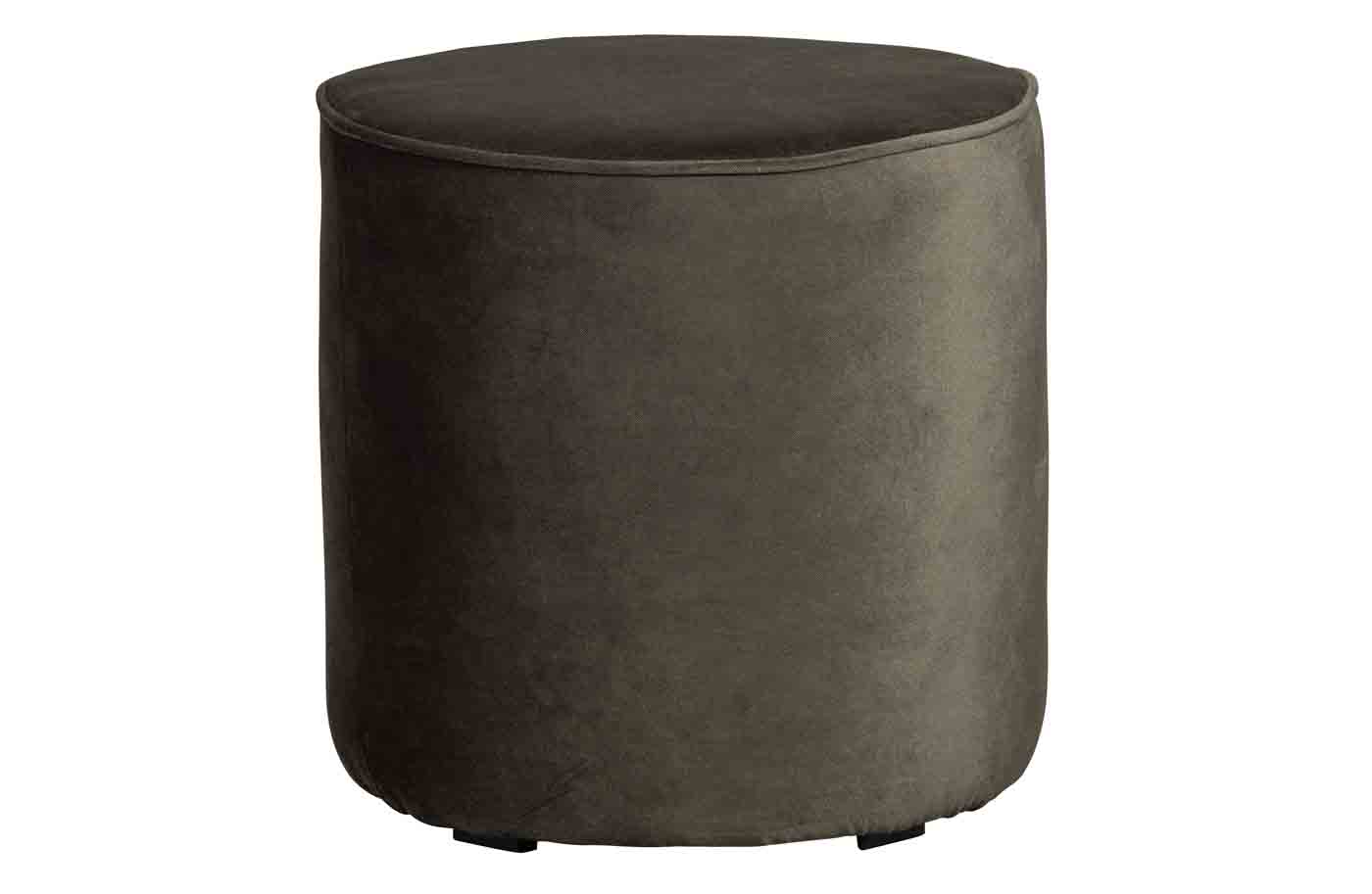 Hocker Sara Samt, Ø 46cm Waldgrün