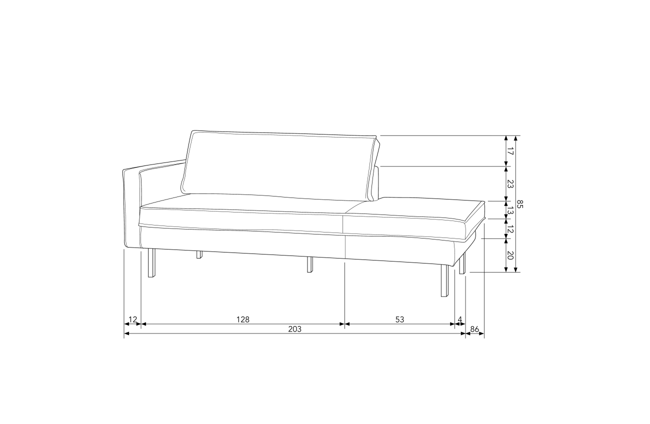 Daybed Rodeo aus Struktursamt Links, Mountain