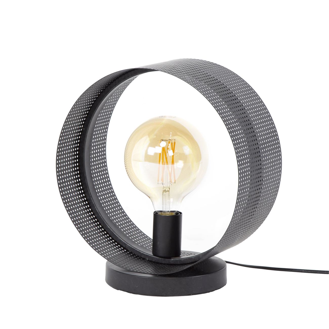 Tischleuchte Jaranira - Metall Anthrazit, Ø 30 cm, inkl. LED