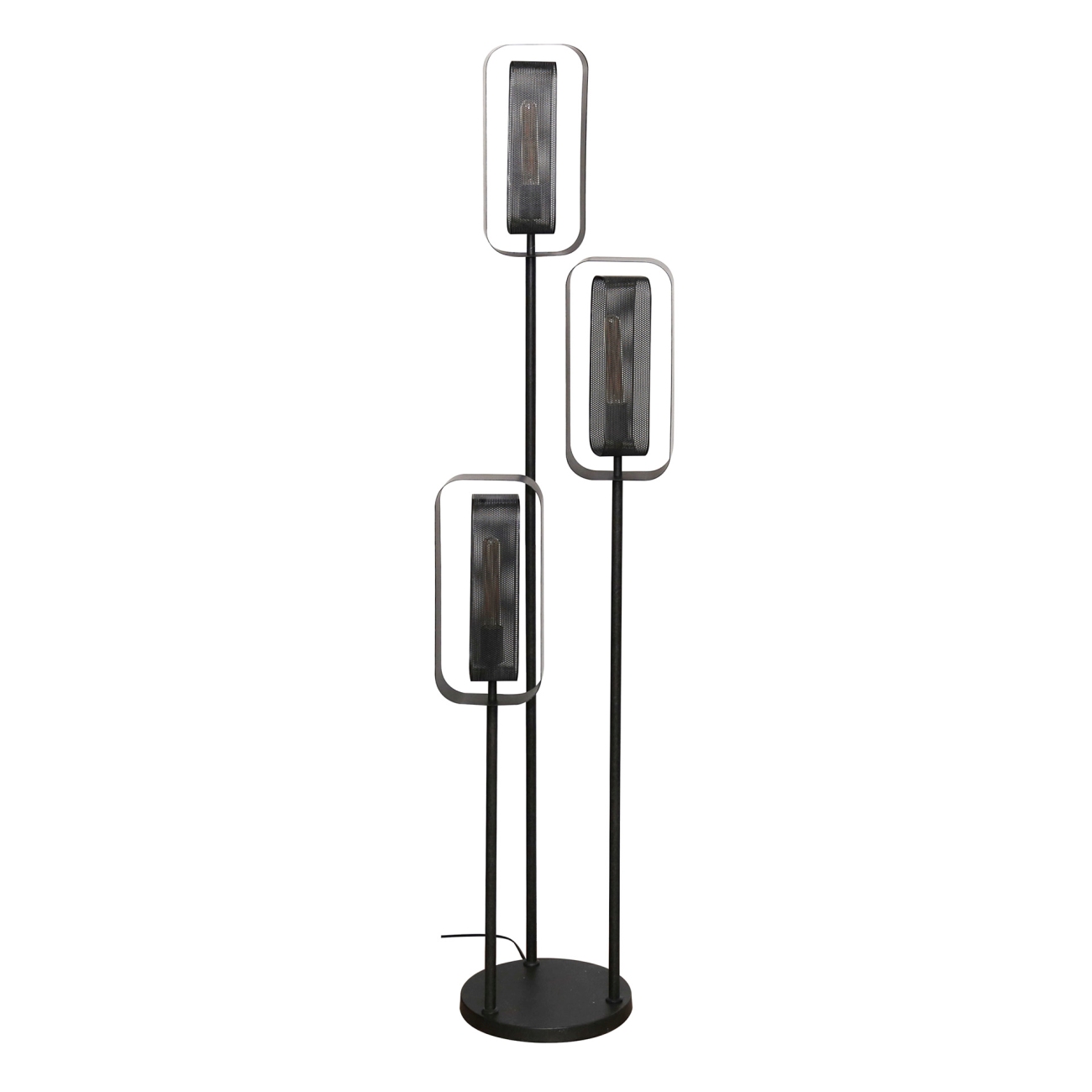Stehleuchte Boqxa, 3-flammig, Metall Artic-Schwarz, drehbar, inkl. LED