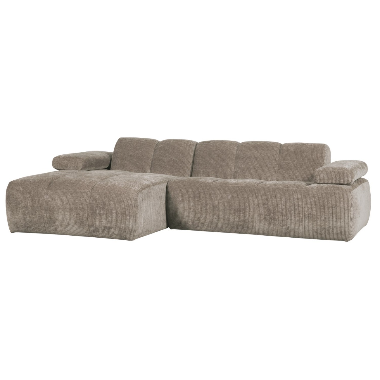 Chaiselongue Mojo aus Flachcord Links, Dunkelsand