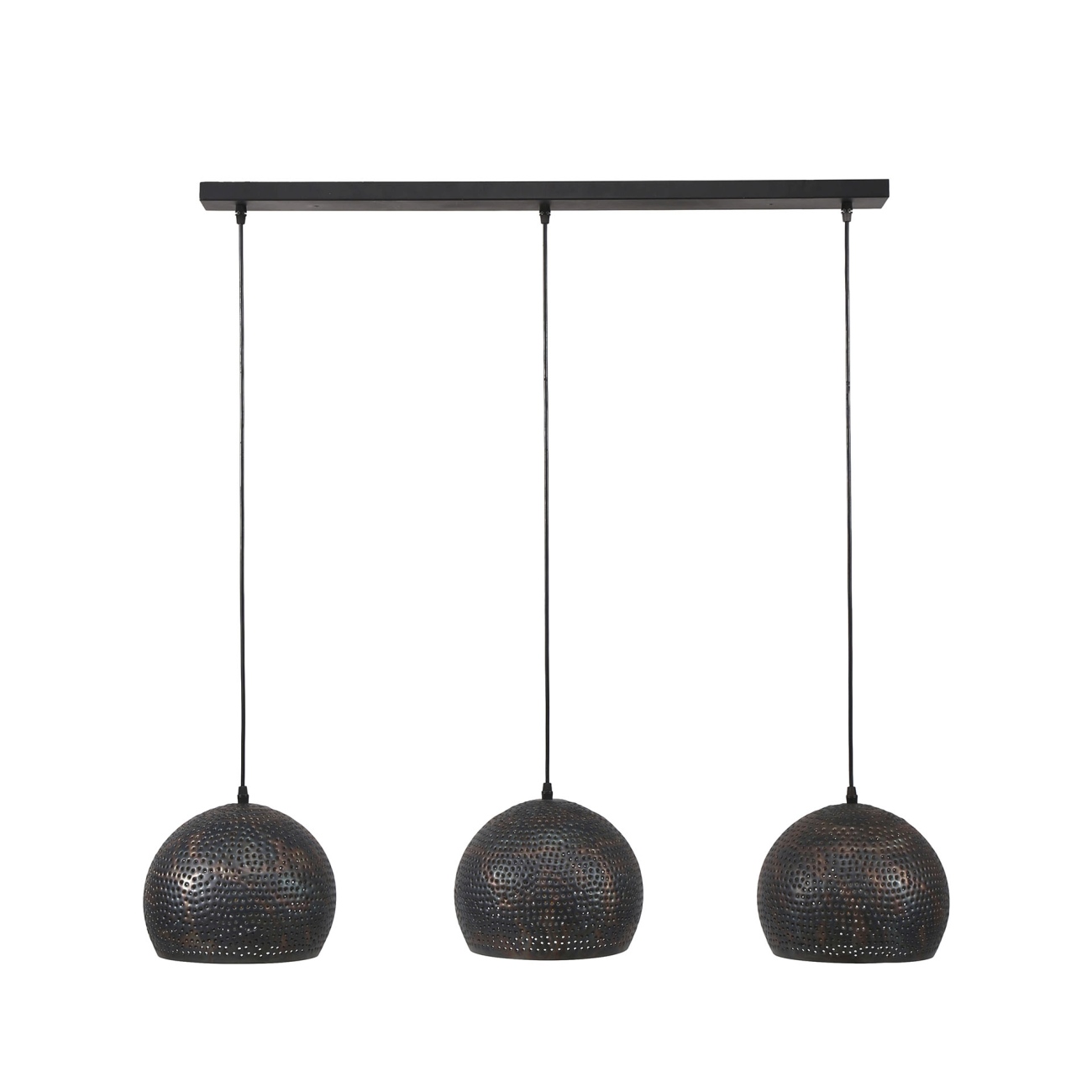Hängeleuchte Metoli mit LED, 3-flammig - Metall Schwarzbraun, Ø 25 cm