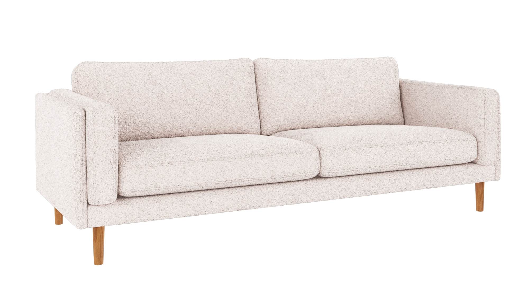 Sofa Braden 3-Sitzer, Beine Eiche, Bezug Anna Weiß