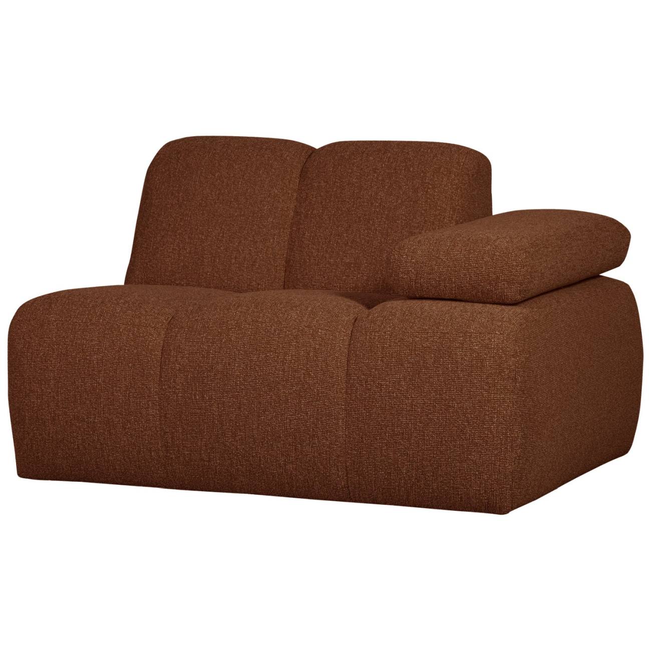 Modulsofa Mojo Boucle 1er Arm-Rechts, Rostbraun