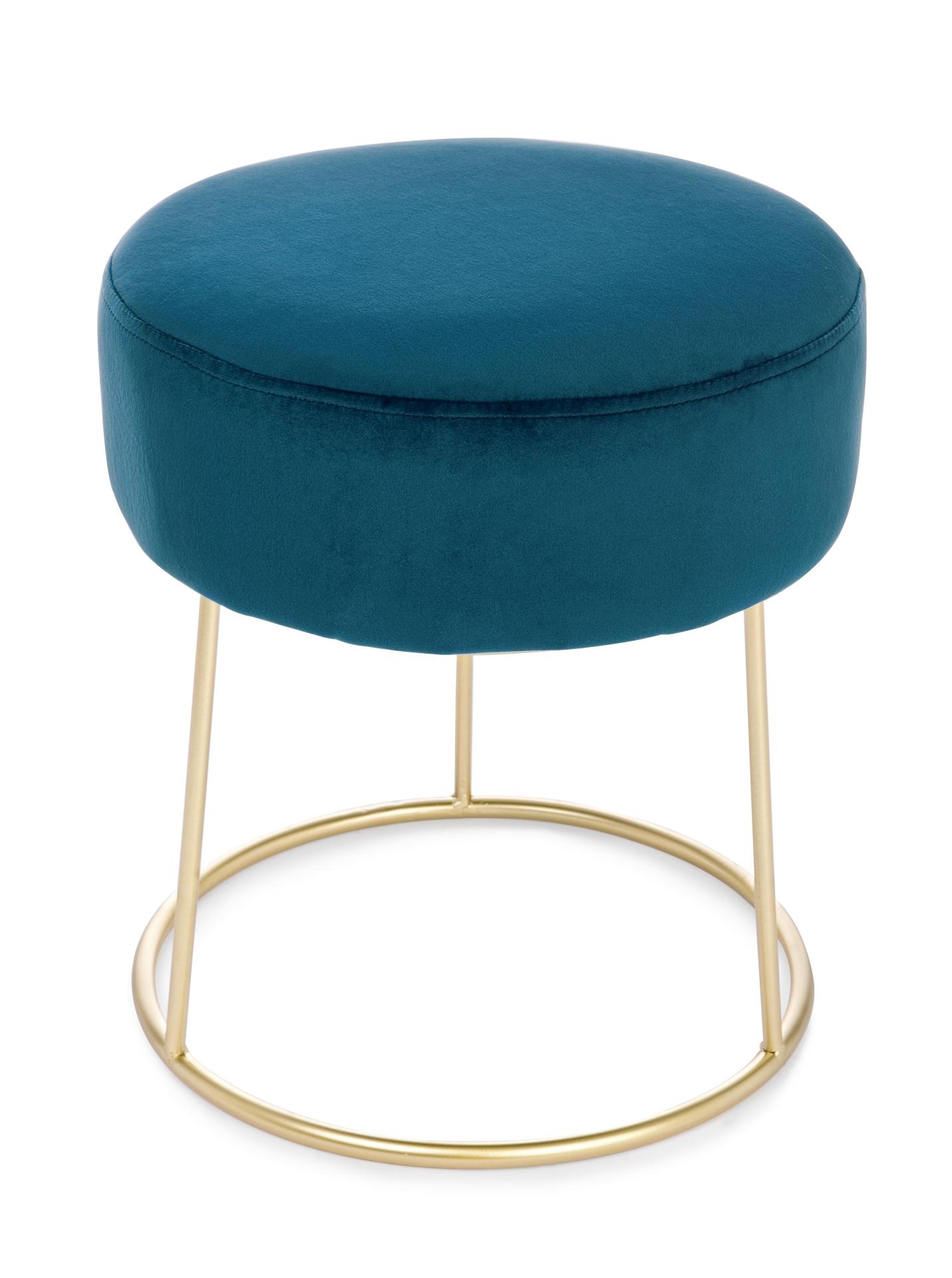 Hocker Clarissa in Samt-Optik, Blau