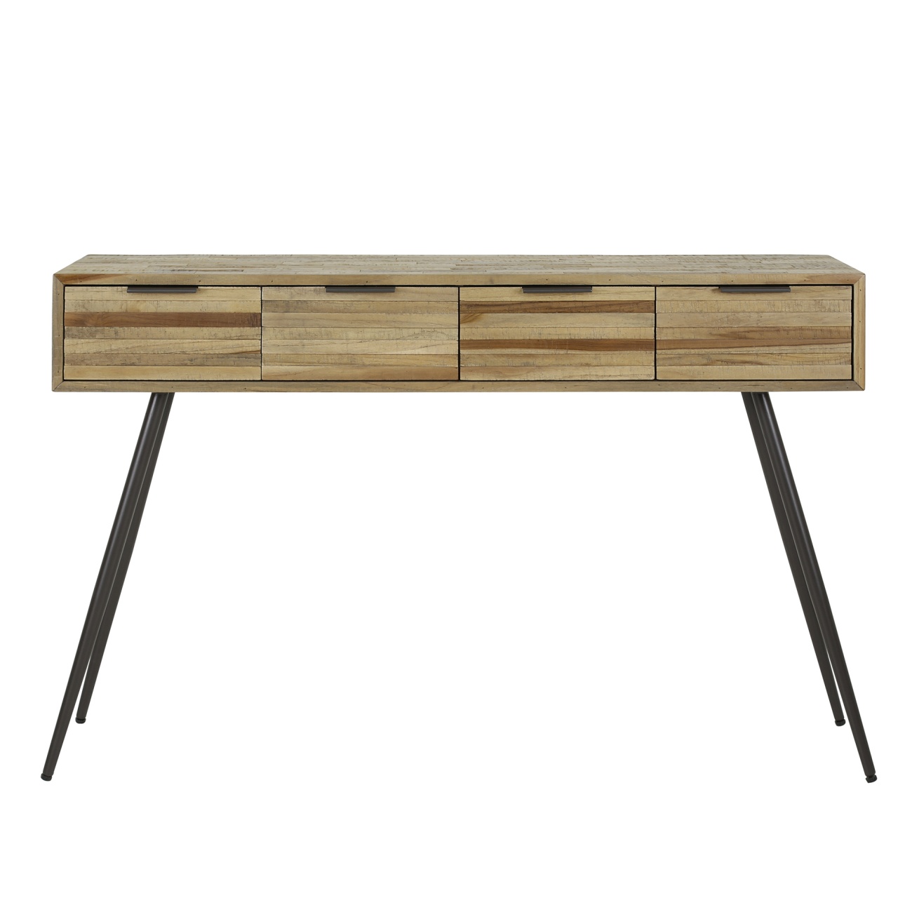 Konsole Aktolza - verwittertes Teakholz, 120 cm, mit 4 Schubladen