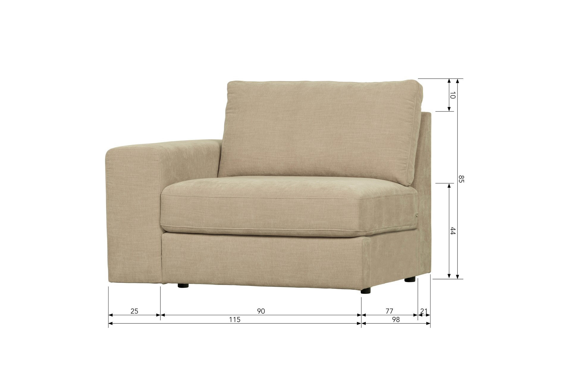 Modulsofa Family 1-Seat Element Links, Sand