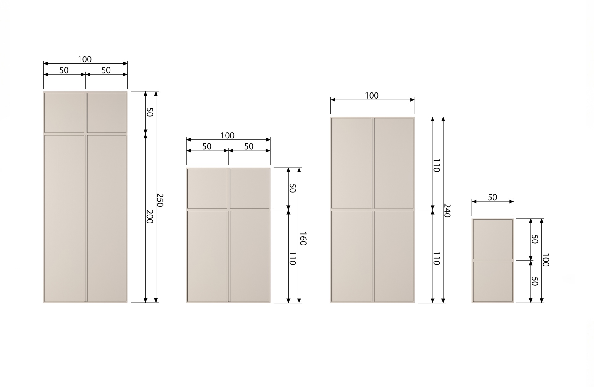 Modulschrank Daily Closet 200x50 cm