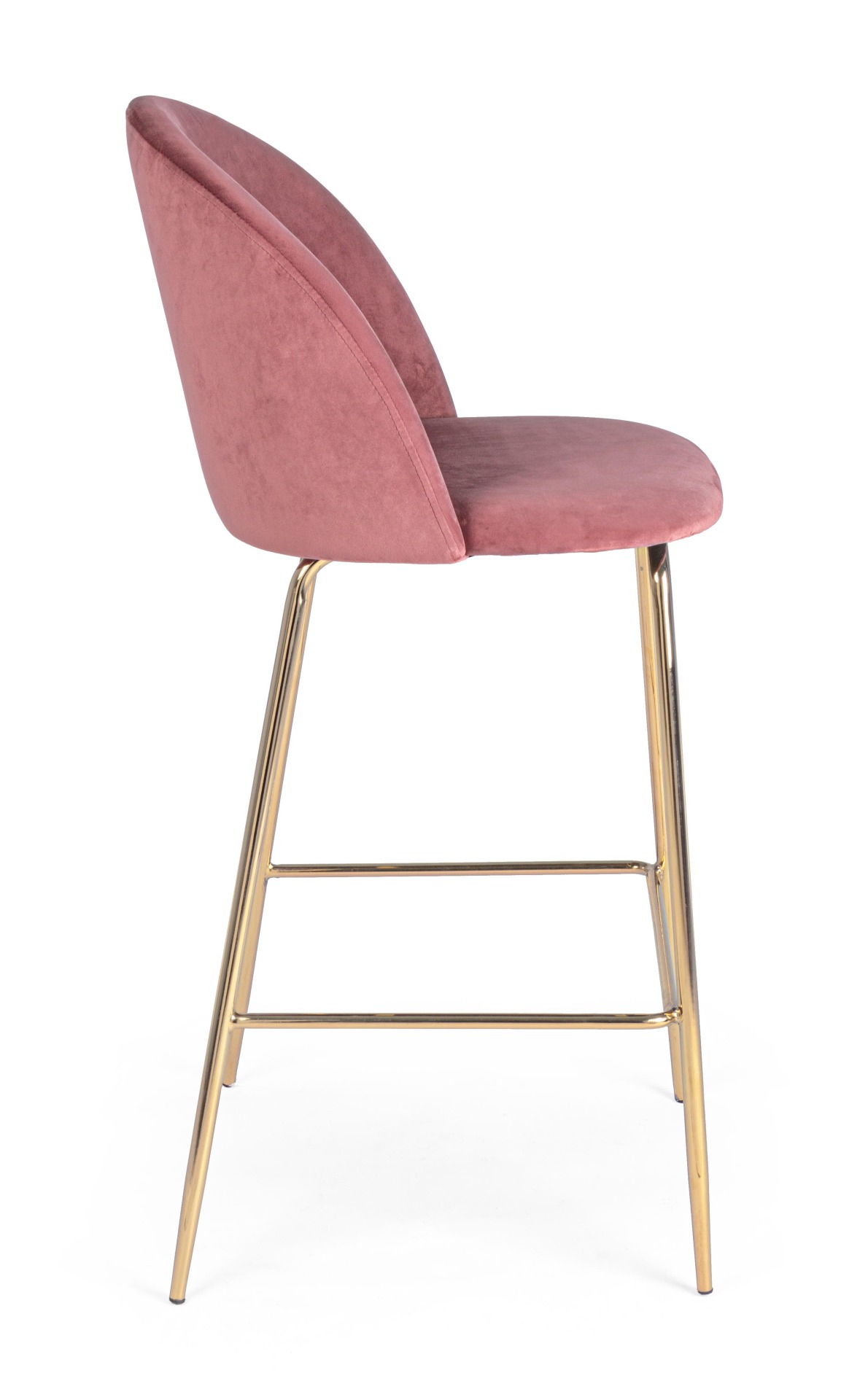 Barhocker Carry aus Samt, Rosa