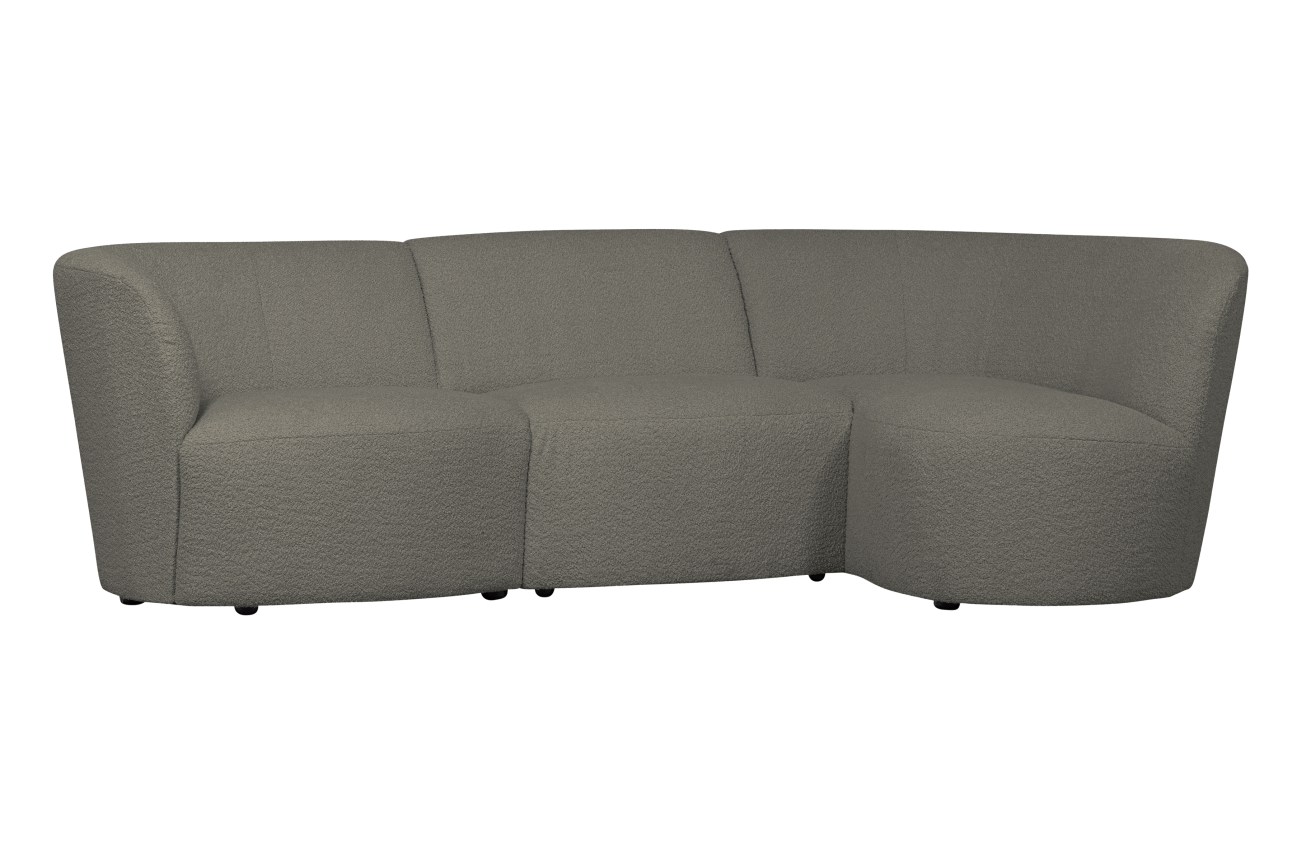 Ecksofa Coco aus Boucle-Stoff Rechts, Grün