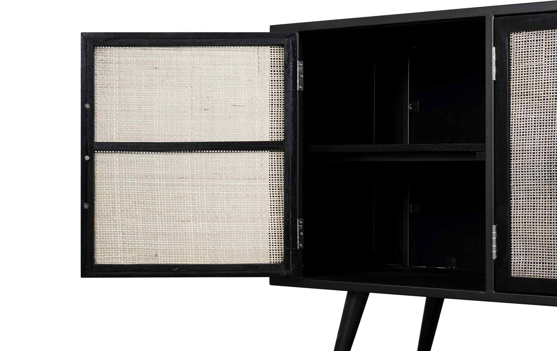 TV-Board Nordic Mindi Rattan mit 3 Türen, 160 cm