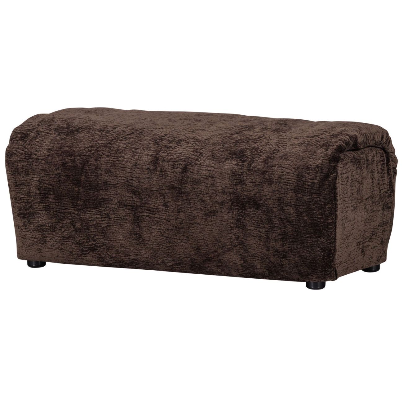 Hocker Baggy aus 3D-Chenille-Stoff, Dunkelbraun