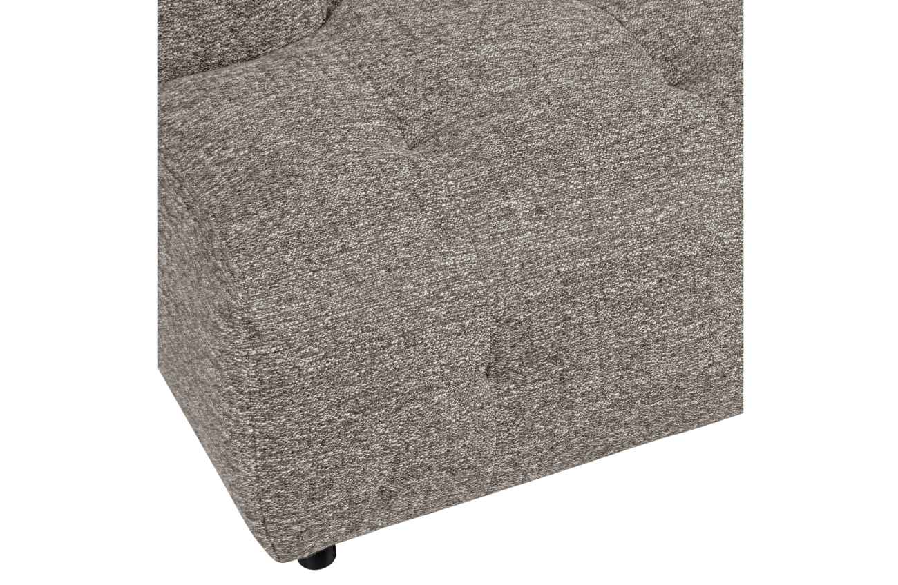 Modulsofa Louis Chaiselongue aus grobmaschigen Stoff Links, Braun