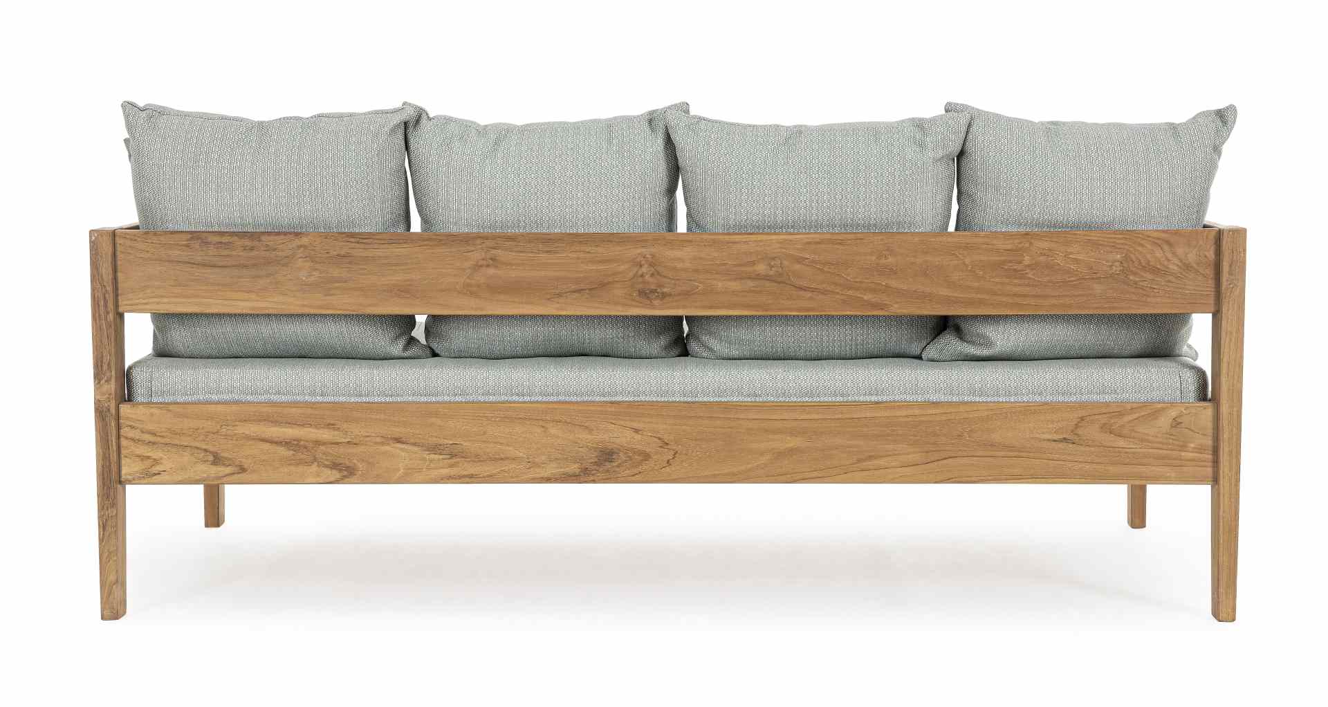 Gartensofa Kobo aus Teakholz, Aqua