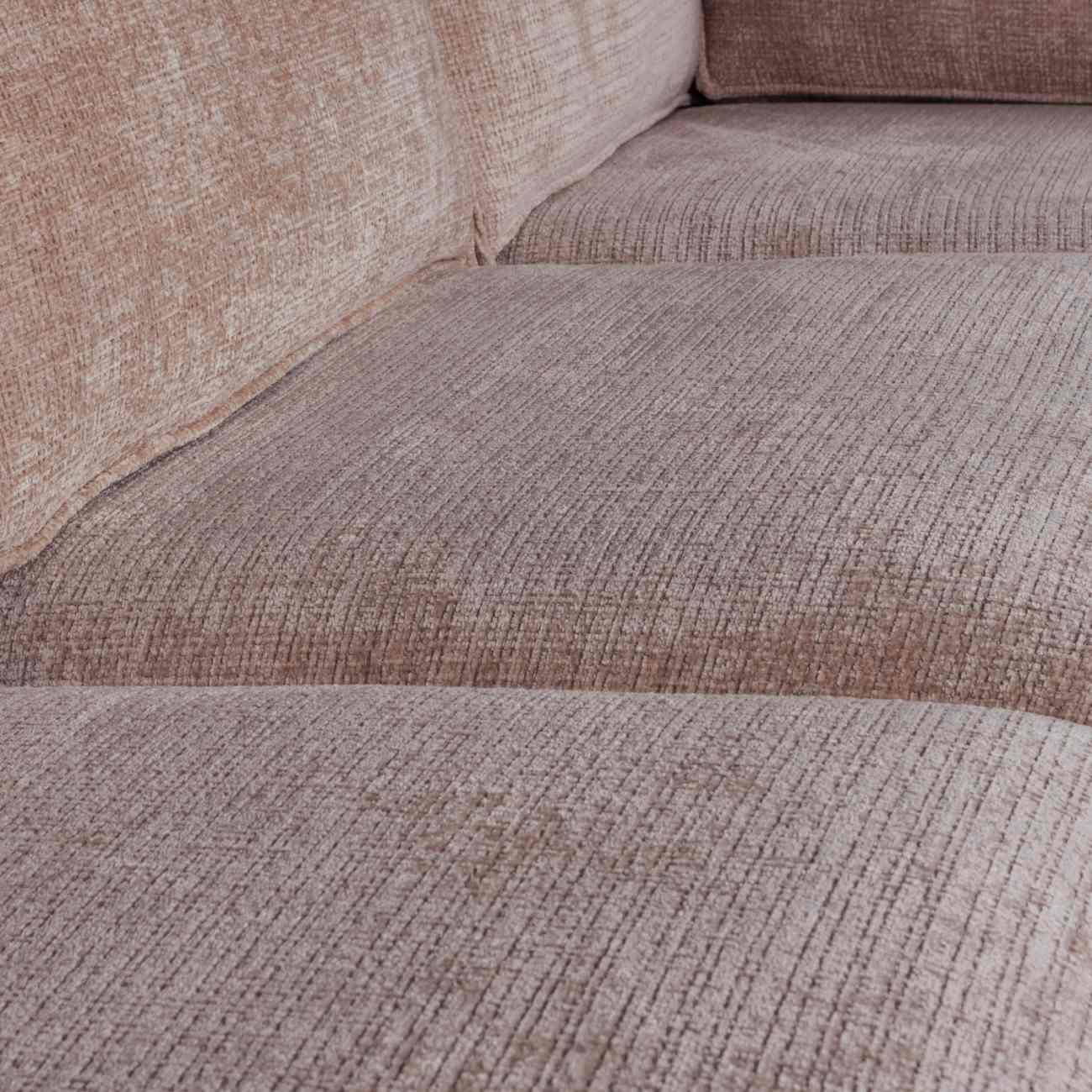 Ecksofa Hajo aus Chenille-Stoff Rechts, Taupe