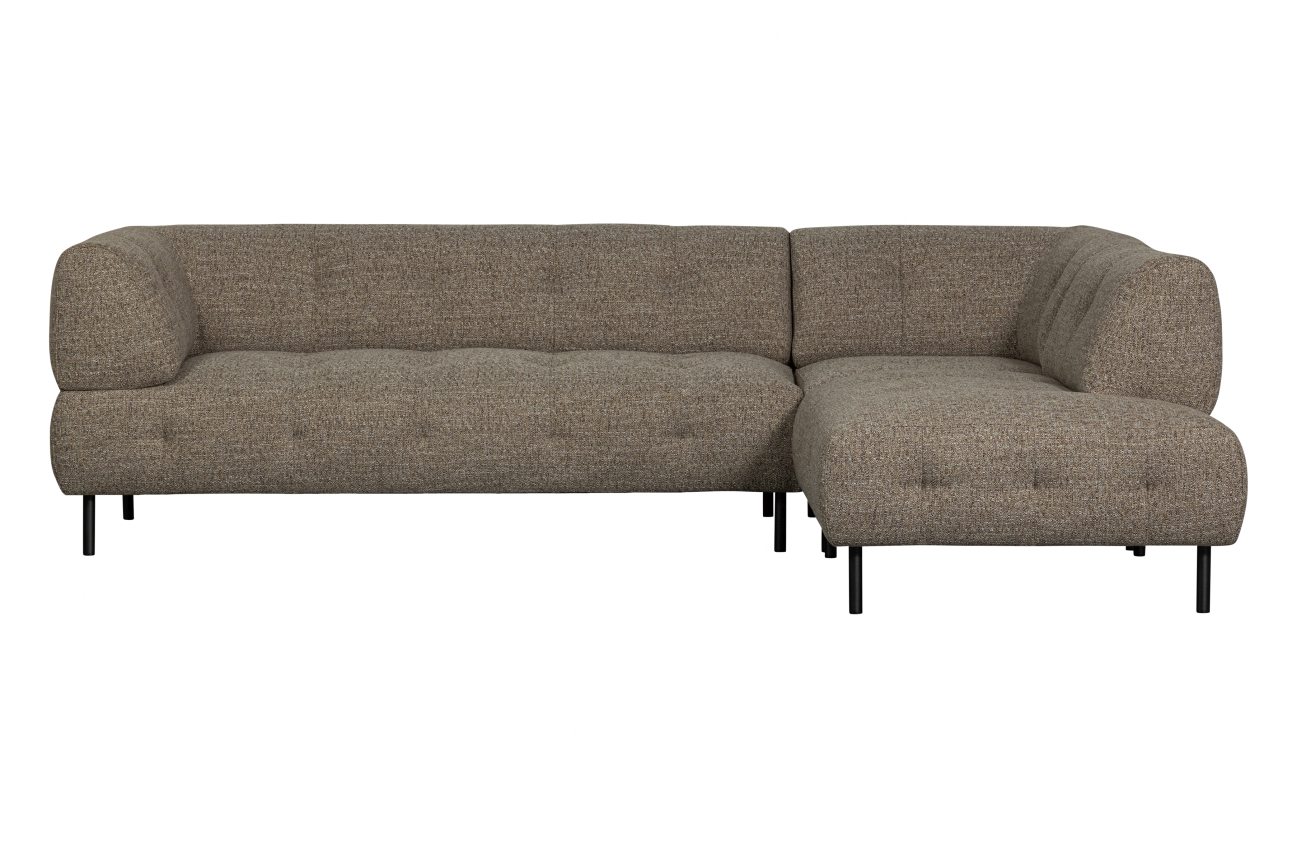 Ecksofa Lloyd aus grobmaschigen Stoff Rechts, Dunkelbraun